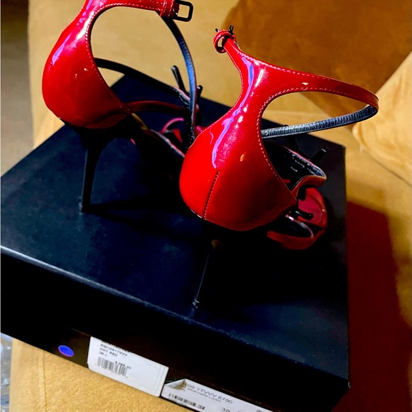 Saint Laurent red size 8.5 4 inch heel height. - Picture 8 of 13